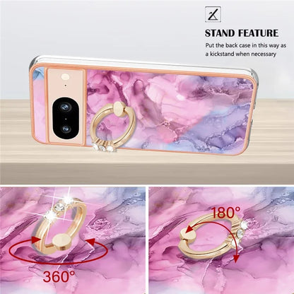 YB IMD Series-17 Style-E For Google Pixel 8 Kickstand Electroplating Cover TPU Cell Phone Case