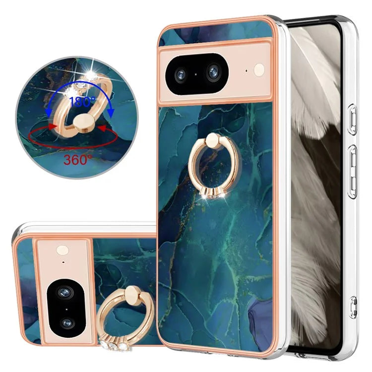 YB IMD Series-17 Style-E For Google Pixel 8 Kickstand Electroplating Cover TPU Cell Phone Case