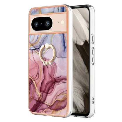 YB IMD Series-17 Style-E For Google Pixel 8 Kickstand Electroplating Cover TPU Cell Phone Case Gold
