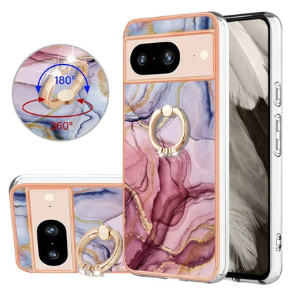 YB IMD Series-17 Style-E For Google Pixel 8 Kickstand Electroplating Cover TPU Cell Phone Case Gold