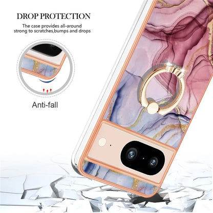 YB IMD Series-17 Style-E For Google Pixel 8 Kickstand Electroplating Cover TPU Cell Phone Case Gold