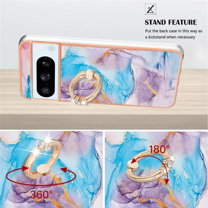 YB IMD Series-6 For Google Pixel 8 Pro TPU Case Electroplating Phone Kickstand Cover