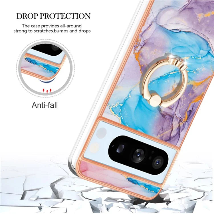 YB IMD Series-6 For Google Pixel 8 Pro TPU Case Electroplating Phone Kickstand Cover