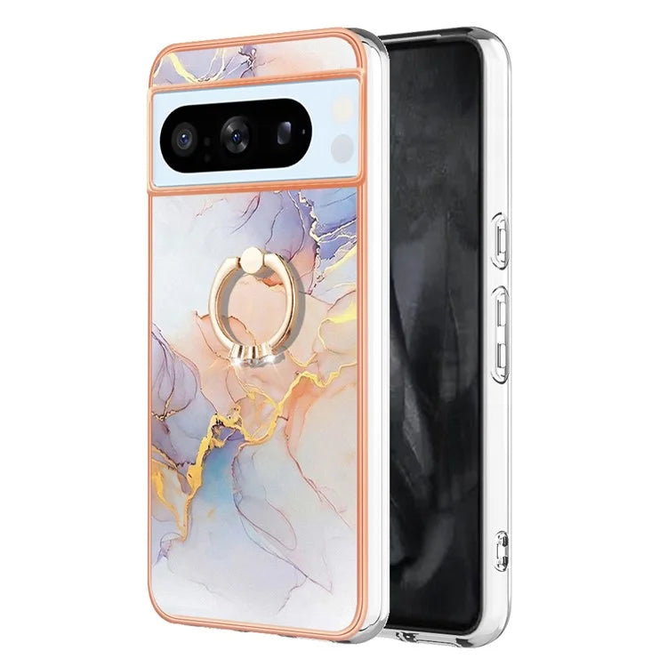 YB IMD Series-6 For Google Pixel 8 Pro TPU Case Electroplating Phone Kickstand Cover