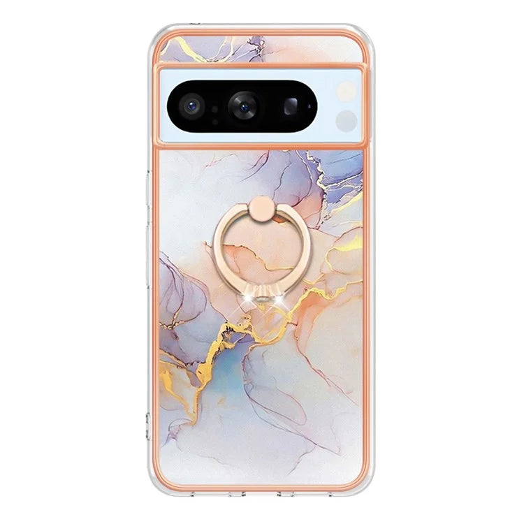 YB IMD Series-6 For Google Pixel 8 Pro TPU Case Electroplating Phone Kickstand Cover
