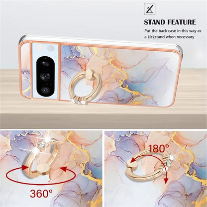 YB IMD Series-6 For Google Pixel 8 Pro TPU Case Electroplating Phone Kickstand Cover