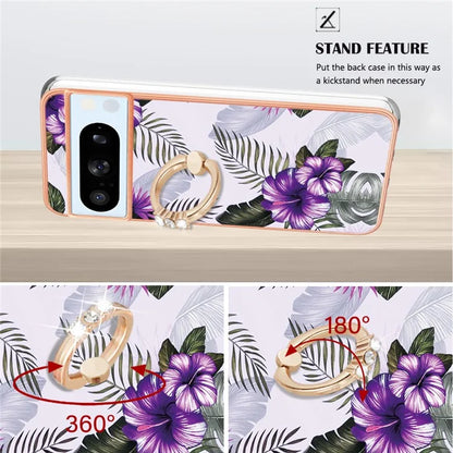 YB IMD Series-6 For Google Pixel 8 Pro TPU Case Electroplating Phone Kickstand Cover