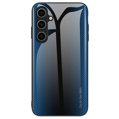 For Samsung Galaxy A25 5G (Global) (161.0 x 76.5 x 8.3mm) Tempered Glass Phone Case Carbon Fiber Texture Cover