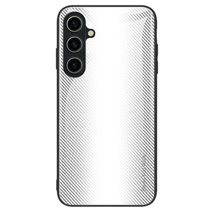 For Samsung Galaxy A25 5G (Global) (161.0 x 76.5 x 8.3mm) Tempered Glass Phone Case Carbon Fiber Texture Cover