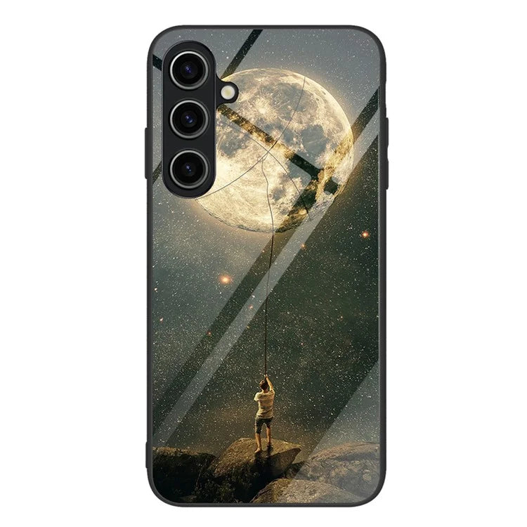 For Samsung Galaxy A05s 4G Case Pattern Printing Tempered Glass PC+TPU Shockproof Cover