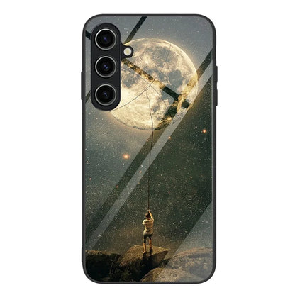 For Samsung Galaxy A05s 4G Case Pattern Printing Tempered Glass PC+TPU Shockproof Cover