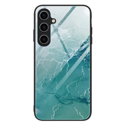 For Samsung Galaxy A05s 4G Case Marble Pattern Tempered Glass+PC+TPU Slim Phone Cover