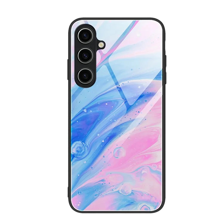 For Samsung Galaxy A05s 4G Case Marble Pattern Tempered Glass+PC+TPU Slim Phone Cover