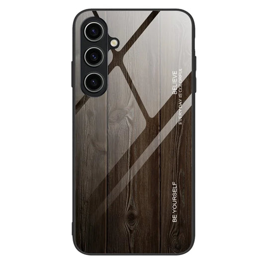 For Samsung Galaxy A05s 4G Slim Case Wood Texture Tempered Glass TPU Shockproof Phone Cover