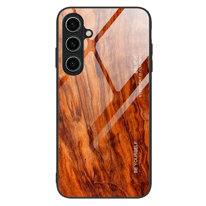 For Samsung Galaxy A05s 4G Slim Case Wood Texture Tempered Glass TPU Shockproof Phone Cover