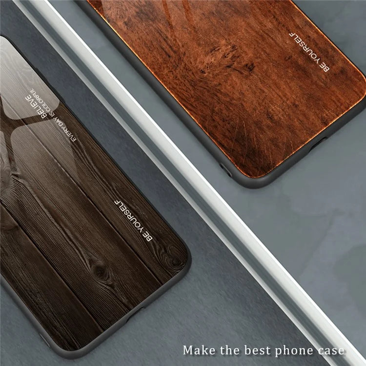 For Samsung Galaxy A05s 4G Slim Case Wood Texture Tempered Glass TPU Shockproof Phone Cover