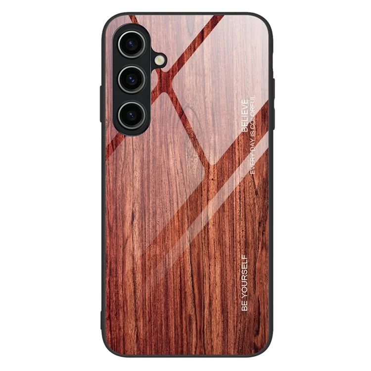 For Samsung Galaxy A05s 4G Slim Case Wood Texture Tempered Glass TPU Shockproof Phone Cover