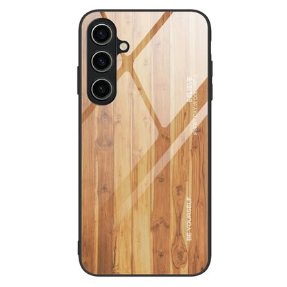 For Samsung Galaxy A05s 4G Slim Case Wood Texture Tempered Glass TPU Shockproof Phone Cover