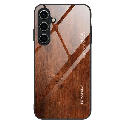 For Samsung Galaxy A05s 4G Slim Case Wood Texture Tempered Glass TPU Shockproof Phone Cover