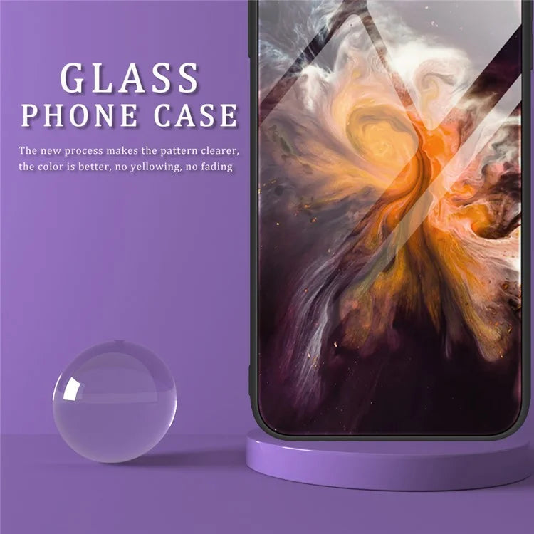 For Samsung Galaxy S24+ Case Marble Pattern Tempered Glass+PC+TPU Shockproof Phone Case
