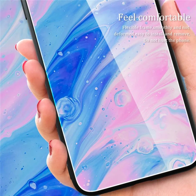 For Samsung Galaxy S24+ Case Marble Pattern Tempered Glass+PC+TPU Shockproof Phone Case