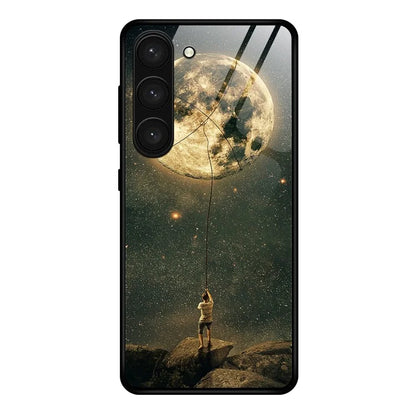 For Samsung Galaxy S24+ Slim Case Pattern Printing Tempered Glass PC+TPU Protective Cover
