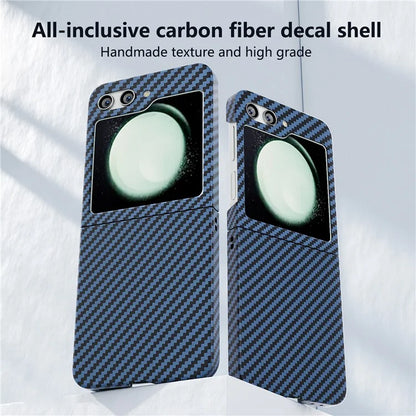 For Samsung Galaxy Z Flip5 5G Case Anti-scratch Carbon Fiber Texture Phone Cover