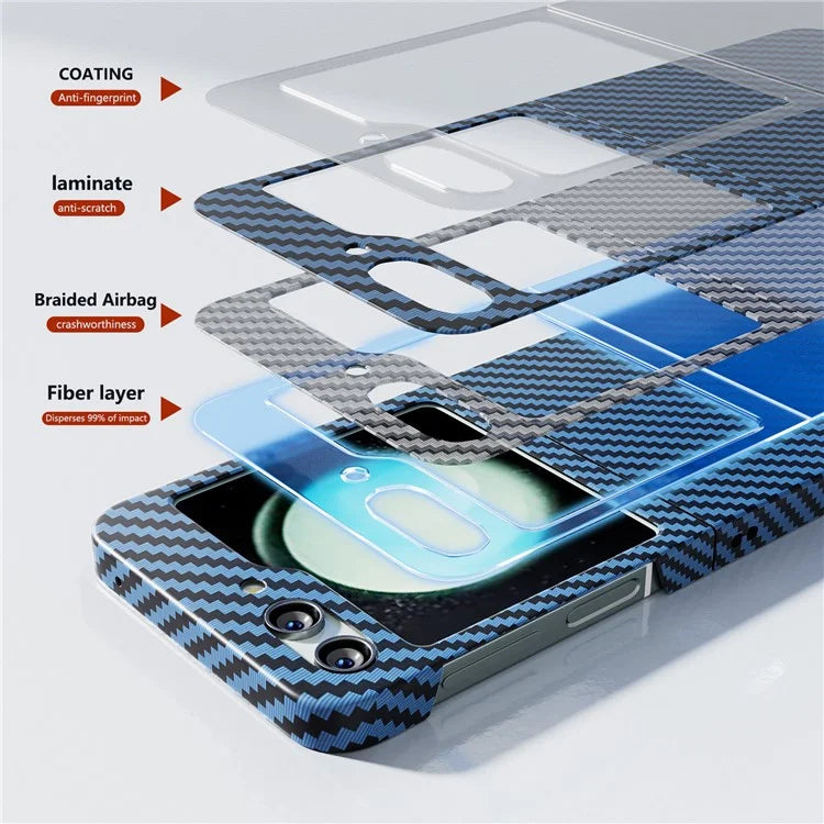 For Samsung Galaxy Z Flip5 5G Case Anti-scratch Carbon Fiber Texture Phone Cover