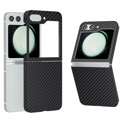 For Samsung Galaxy Z Flip5 5G Case Anti-scratch Carbon Fiber Texture Phone Cover
