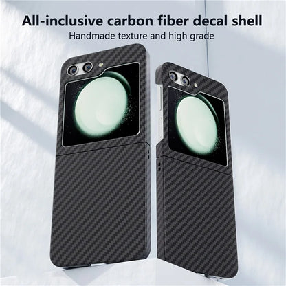 For Samsung Galaxy Z Flip5 5G Case Anti-scratch Carbon Fiber Texture Phone Cover