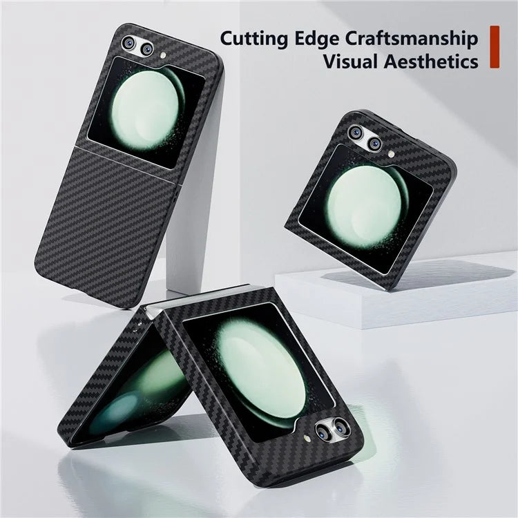 For Samsung Galaxy Z Flip5 5G Case Anti-scratch Carbon Fiber Texture Phone Cover