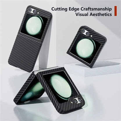 For Samsung Galaxy Z Flip5 5G Case Anti-scratch Carbon Fiber Texture Phone Cover