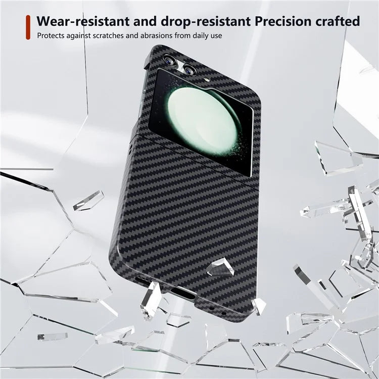 For Samsung Galaxy Z Flip5 5G Case Anti-scratch Carbon Fiber Texture Phone Cover