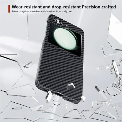 For Samsung Galaxy Z Flip5 5G Case Anti-scratch Carbon Fiber Texture Phone Cover