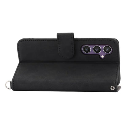 For Samsung Galaxy S24+ Case Multiple Card Slots Leather Wallet Cover with Straps