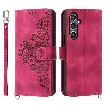 For Samsung Galaxy S24+ Case Multiple Card Slots Leather Wallet Cover with Straps