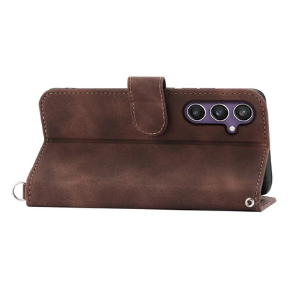 For Samsung Galaxy S24+ Case Multiple Card Slots Leather Wallet Cover with Straps