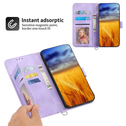 For Samsung Galaxy A25 5G (Global) (161.0 x 76.5 x 8.3mm) Case Flower Imprinted Phone Leather Cover with Straps