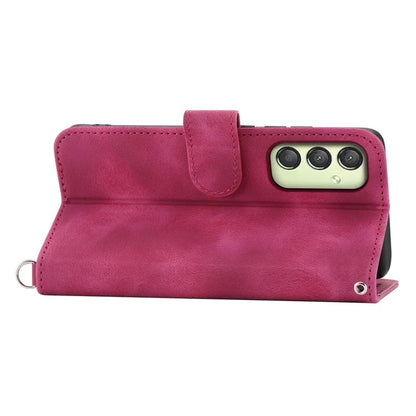 For Samsung Galaxy A25 5G (Global) (161.0 x 76.5 x 8.3mm) Case Flower Imprinted Phone Leather Cover with Straps