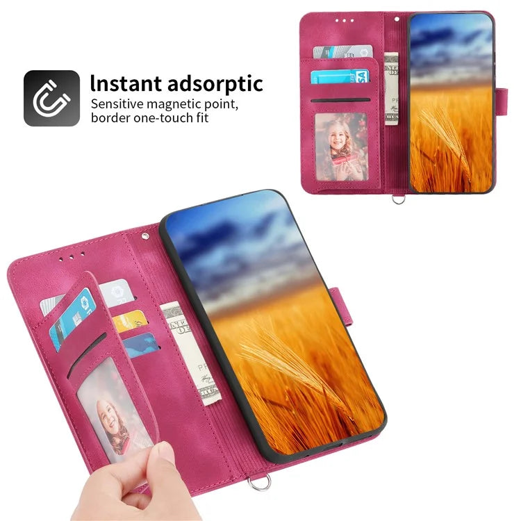 For Samsung Galaxy A25 5G (Global) (161.0 x 76.5 x 8.3mm) Case Flower Imprinted Phone Leather Cover with Straps