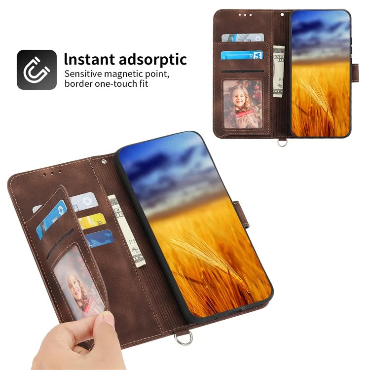 For Samsung Galaxy A25 5G (Global) (161.0 x 76.5 x 8.3mm) Case Flower Imprinted Phone Leather Cover with Straps