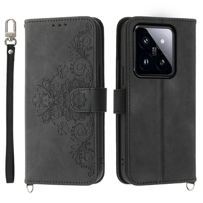 For Xiaomi 14 Pro Case Wallet Leather Phone Cover with Hand Strap + Shoulder Strap