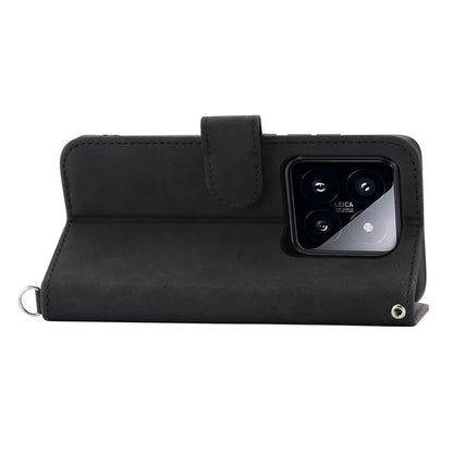For Xiaomi 14 Pro Case Wallet Leather Phone Cover with Hand Strap + Shoulder Strap