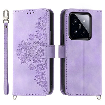 For Xiaomi 14 Pro Case Wallet Leather Phone Cover with Hand Strap + Shoulder Strap