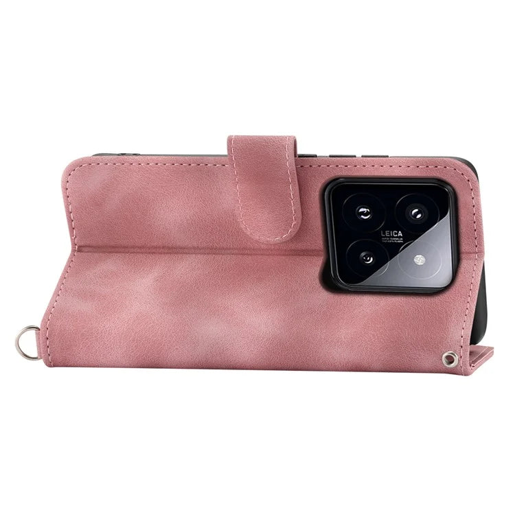 For Xiaomi 14 Pro Case Wallet Leather Phone Cover with Hand Strap + Shoulder Strap