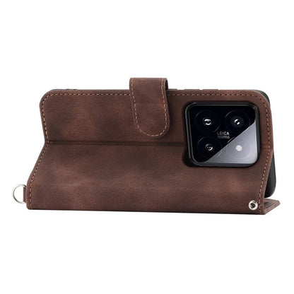 For Xiaomi 14 Pro Case Wallet Leather Phone Cover with Hand Strap + Shoulder Strap