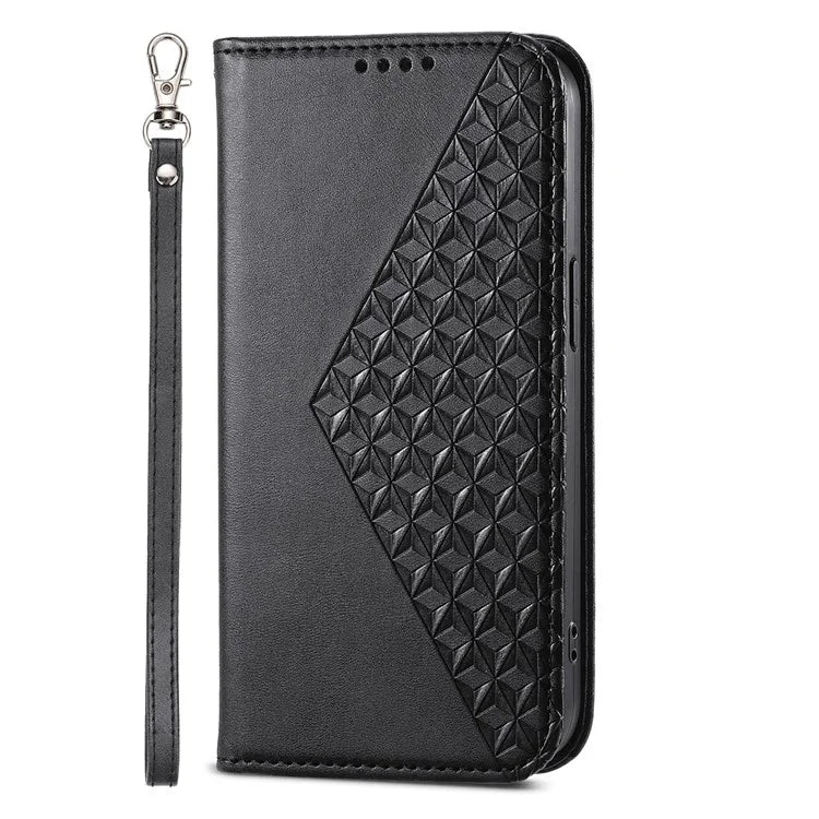 For Samsung Galaxy A25 5G (Global) (161.0 x 76.5 x 8.3mm) Case Calf Texture Imprinted Rhombus Pattern Phone Cover