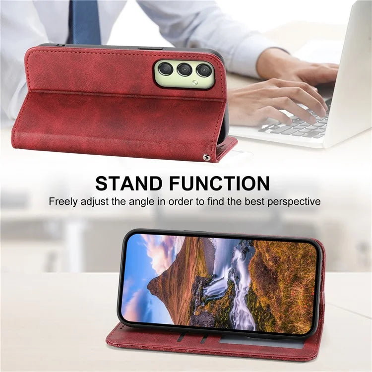 For Samsung Galaxy A25 5G (Global) (161.0 x 76.5 x 8.3mm) Case Calf Texture Imprinted Rhombus Pattern Phone Cover