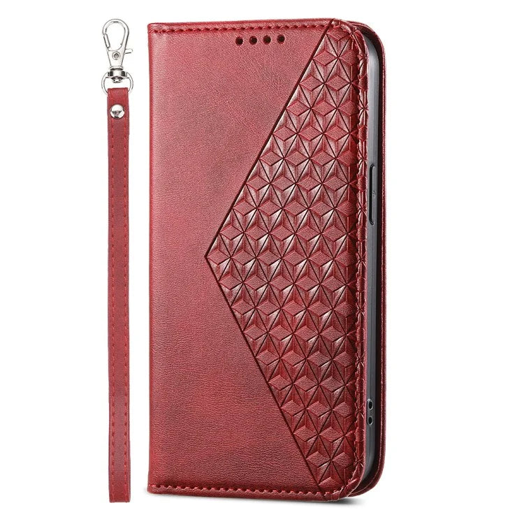 For Samsung Galaxy A25 5G (Global) (161.0 x 76.5 x 8.3mm) Case Calf Texture Imprinted Rhombus Pattern Phone Cover