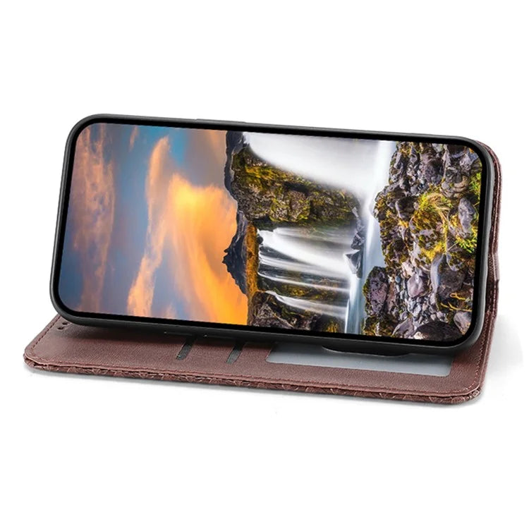 For Samsung Galaxy A25 5G (Global) (161.0 x 76.5 x 8.3mm) Case Calf Texture Imprinted Rhombus Pattern Phone Cover